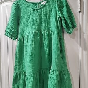 Cat & Jack Vibrant Green Casual Kids Dress